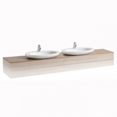 Top for vanity unit, with cut-out left and right ILBAGNOALESSI ONE арт. 424624 (2400x500x12)